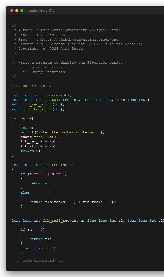 Write a program to display the Fibonacci series (i) using recursion (ii) using iteration